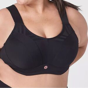 NWT LIVI Black Max Support Wicking Underwire Sports Bra 46DD